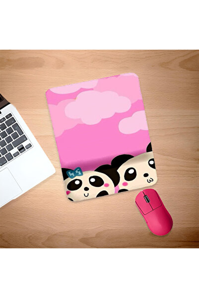 UcuruStore Διπλό ορθογώνιο mouse pad με χαριτωμένο σχέδιο Panda και στήριγμα ...