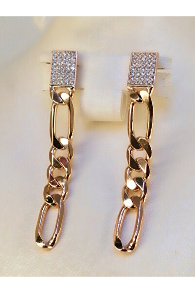 Sonat Collection Yeni Sezon Xuping Vip Seri Zirkon Taşlı Rose Gold Zincir Çelik Küpe