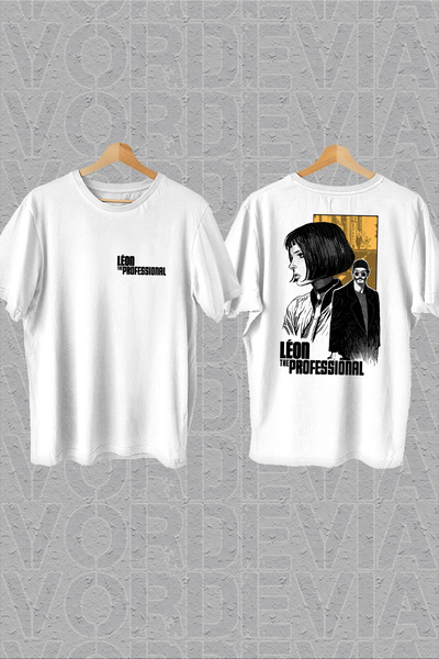 Vordevia Leon Profesionalac Grudi i leđa Štampano Bela Oversize kroj T-shirt