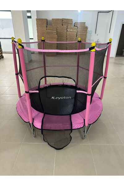Leyaton Çocuk Trambolini Fileli Korumalı 152 cm Kolay Kurulum Ev,Bahçe Tipi