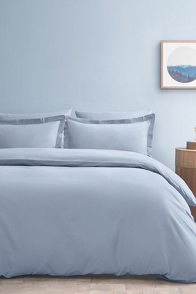 Puffy Naturalis Ranforce Single Washable Duvet Cover Set - Indigo