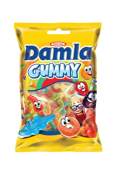 TAYAŞ 1 kg Drop Gummy Worms - Sour Gel Candy