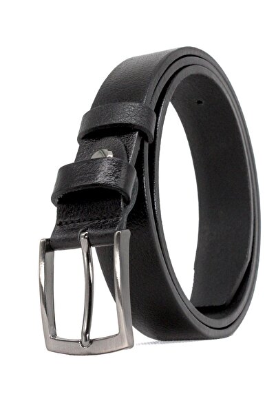Pino44 3 Cm 100% Buffalo Leather Classic Belt Black