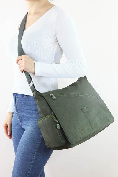 SYHN Haki Büyük Boy Günlük Kadın Çapraz Askılı Postacı Omuz Çantası Su Geçirm...