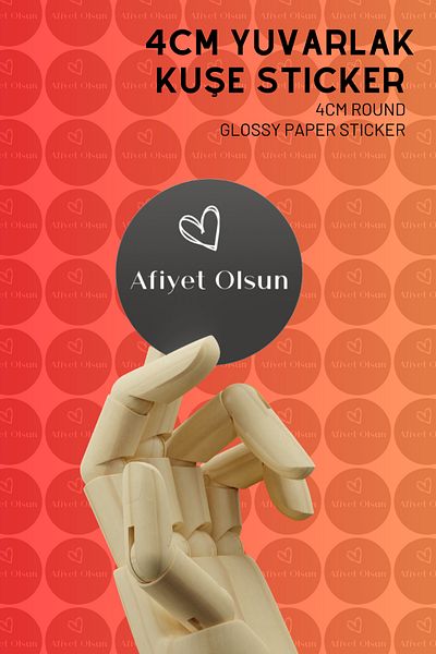 Netsan Etiket 70 Pieces of 4cm Adhesive Labels with Bon Appetit Written