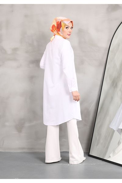 Kirazgym Long Shirt Tunic in Poplin Fabric