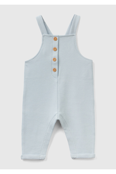United Colors of Benetton Bebek Toz Mavi Önü Düğmeli Tulum