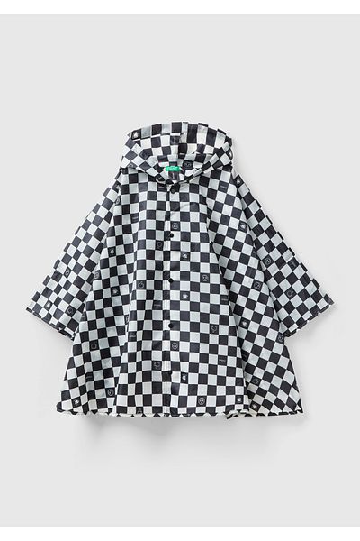 United Colors of Benetton Black and White Poncho for Girl