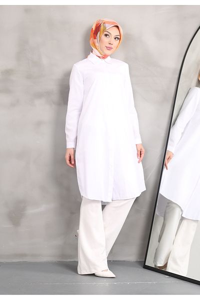 Kirazgym Long Shirt Tunic in Poplin Fabric