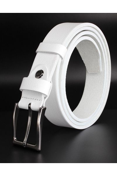 Pino44 3 Cm 100% Buffalo Leather Classic Belt White