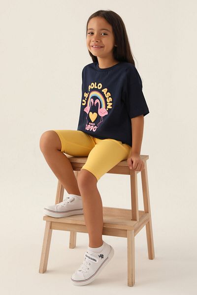U.S. Polo Assn. Тъмносин бермудски костюм за момиче