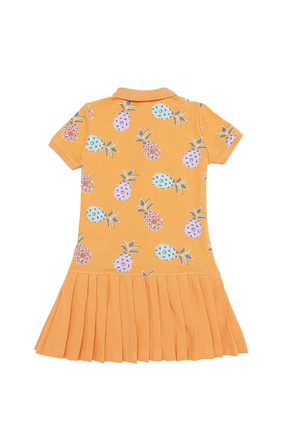 U.S. Polo Assn. Girl's Orange Short Sleeve Knitted Dress