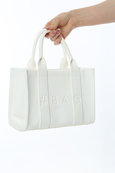 Baghashtag Fehér bőr mini táska