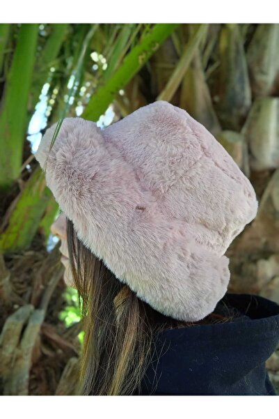 Shopiolog Pofidik Peluş Şapka Kışlık Suni Kürk Kalpak Kabarık Kova Şapka