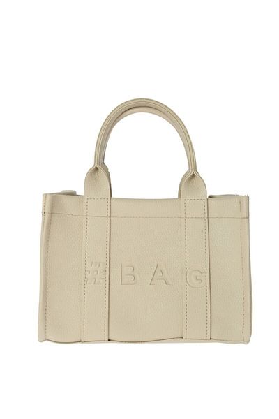 Baghashtag Κρεμ Δερμάτινη Mini Tote Τσάντα