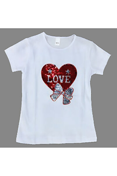 FATELLA Κοριτσίστικο κοντομάνικο μπλουζάκι με παγιέτες και σχέδιο καρδιάς για...