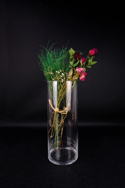 Digithome 12X30 cm Decorative Glass Vase - Cylinder C1-1-288