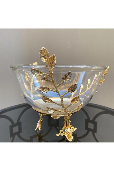 vanilya accessory Leaf model presentation bowl gold color brass