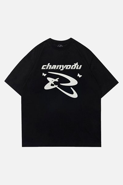 EFBUTİK Black Unisex Chanyoou Street Style T-Shirt