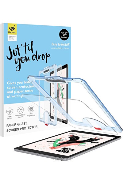 m.tk moveteck Apple Ipad 7.8.9. Nesil 10.2 Uyumlu Cam Ekran Koruyucu Otomatik Hizalama Aparatlı Kit Toz Önleyici