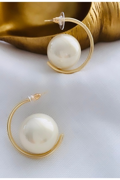 VNS Accessories Top İncili C Model Küpe