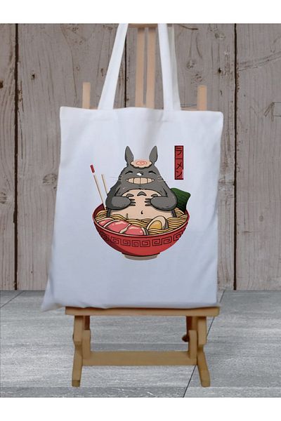 Cemira Totoros Ramen Design Raw υφασμάτινη τσάντα tote