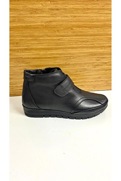 Scavia Keen RM 572 Fermuarlı Cırtlı Düz Taban Hakiki Deri Ortopedik Kısa Bot