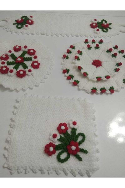 ASAFRİ Hand Knitted Dowry & Gift Fiber Set of 4