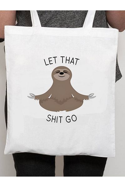 Cemira Yoga Design Raw υφασμάτινη τσάντα tote - Let That Shit Go Prázdná τσάντα