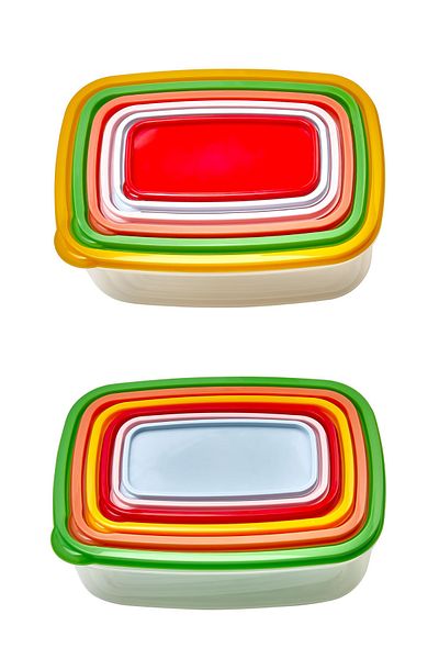 HOMENIVA Set of 12 Vicks Rectangular Storage Containers – Colorful Lid
