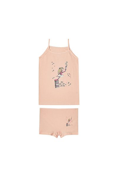 C&City Girl's Printed Rope Suspender Athlete Shorts Set 1070 K-205