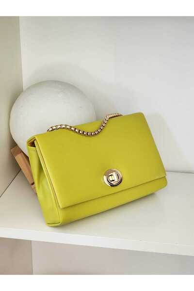 Moom Bag Cutie cu detalii de blocare verde neon pentru femei geantă de umăr