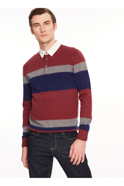 AT.P.CO Polo Yaka Slim Fit Gri Erkek Kazak A274A05L126/D- Beden: XL