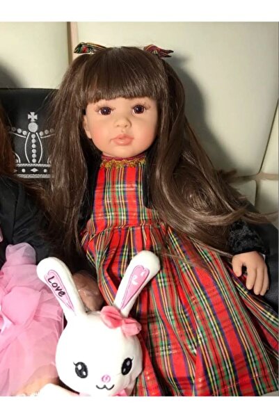 Genel Markalar Gerçekçi yeni doğmuş bebek 55cm  bebek kız bebek için elbiseli yumuşak silikon bebek