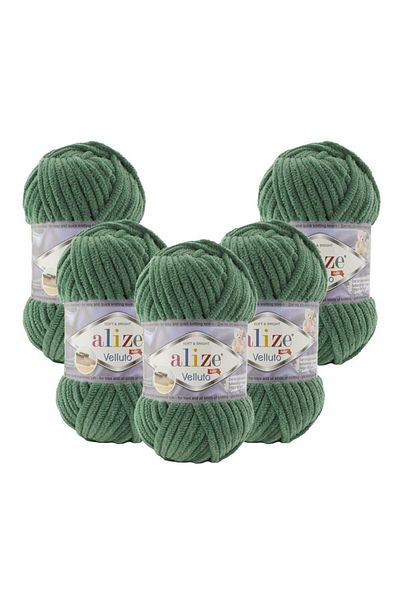Alize Velluto 5 pachete de 532 fire de tricotat manual Hunter Green