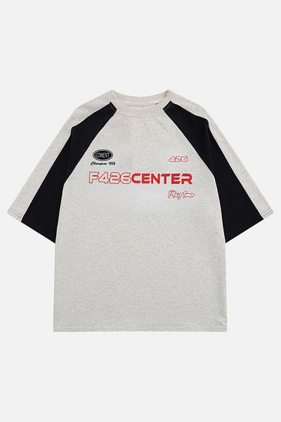 EFBUTİK Gray Unisex Vintage Y2K F426 Center T-Shirt