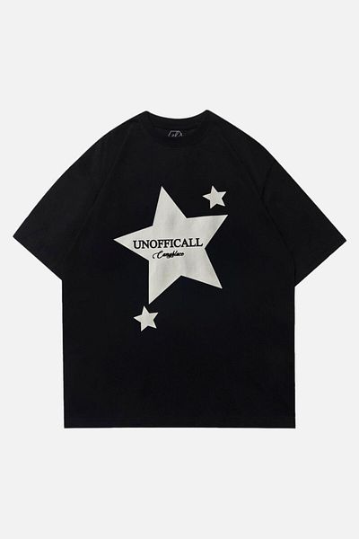EFBUTİK Μαύρο μπλουζάκι Unisex Unoffcal Stars