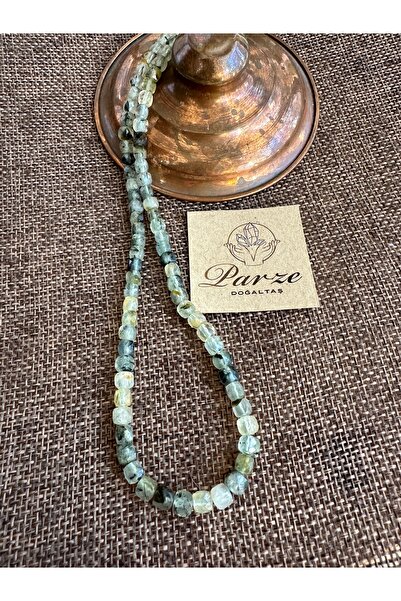 parze doğaltaş قلادة سلسلة قطع مكعب من Phrenit