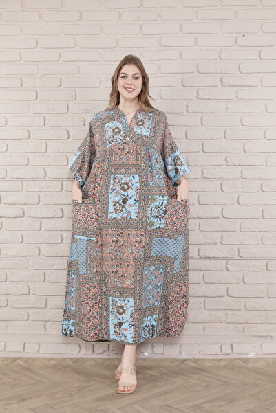 mervemoda Rochie mare țesută King size pentru femei