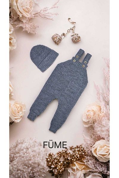 Meriç bebe Baby Girl&Boy Pocket Detailed Thessaloniki Knitted Hat with Adjustable Straps