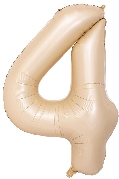 Laviyosa 74 Cm Retro Beige Foil Balloon - Number Age Milk Coffee
