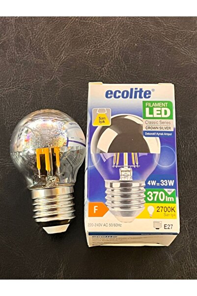 Ecolite 4 WATT G45 MODELİ 370 LÜMEN 2700 KELVİN SARI IŞIK KROM AYNALI ENDİREK...