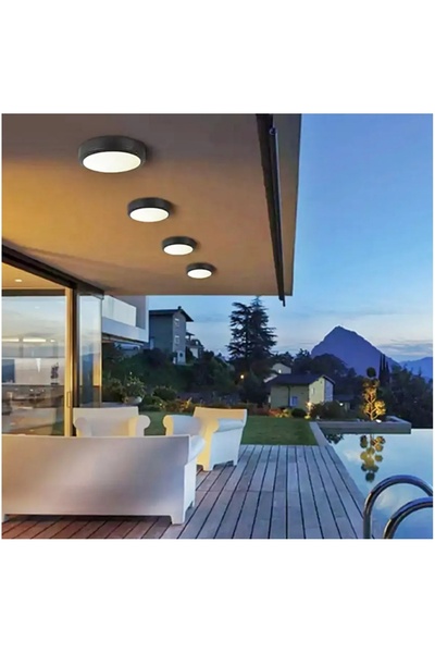 ADALED Modern Tavana Sıfır Plafonyer Siyah Kasa Beyaz Işık 6500 K Glop Tavan Arm Balkon,banyo,wc