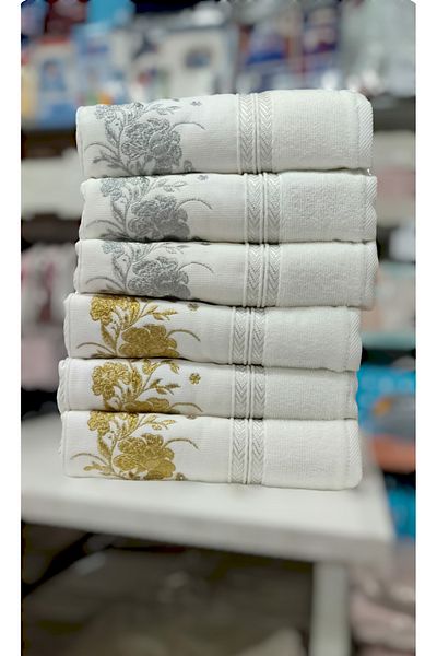 Özdilek 6 Pieces Azalea Embroidered Towel Model 22-19