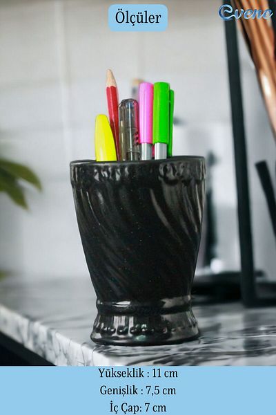 Evene Pen Holder Black Color Desk Pen Holder Organizer Pen Holder Model 14
