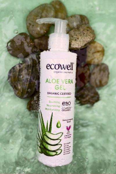 Ecowell Aloe Vera Gel - 200ml 2 PCS Organic & Vegan Soothing After Sun Moisturizer Relaxing