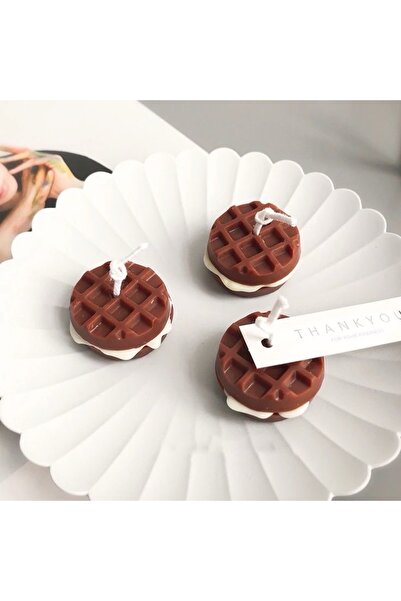 LARA küçük dükkan atolyesi 3’lü Waffle Kokulu Mum