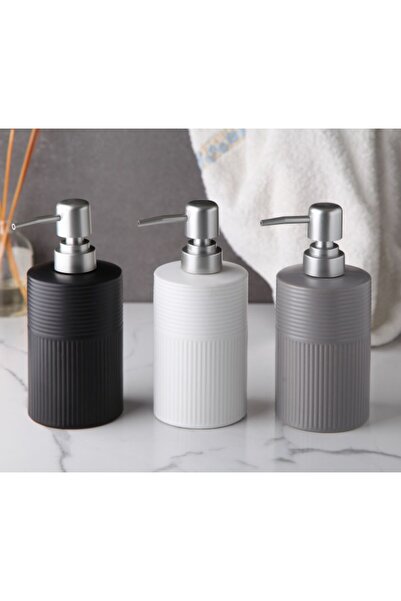 Mabeyn موزع الصابون السائل الفاخر من البورسلين باللون الرمادي