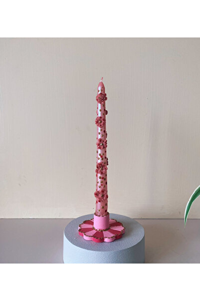 STUDIO SOI CANDLE&MORE Dot çiçekli 3D Şamdan mumu