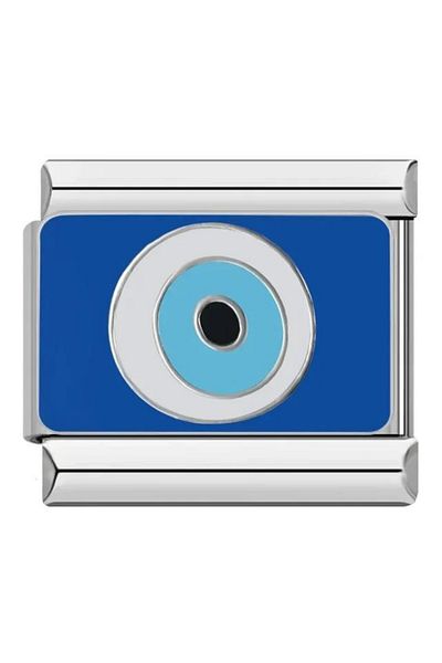Shinier Selections Italian Stainless Steel 9mm Evil Eye Bead Charm